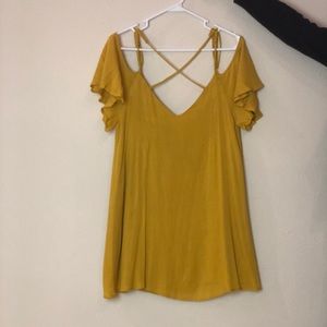 Lulu’s Yellow Off-the-Shoulder Dress